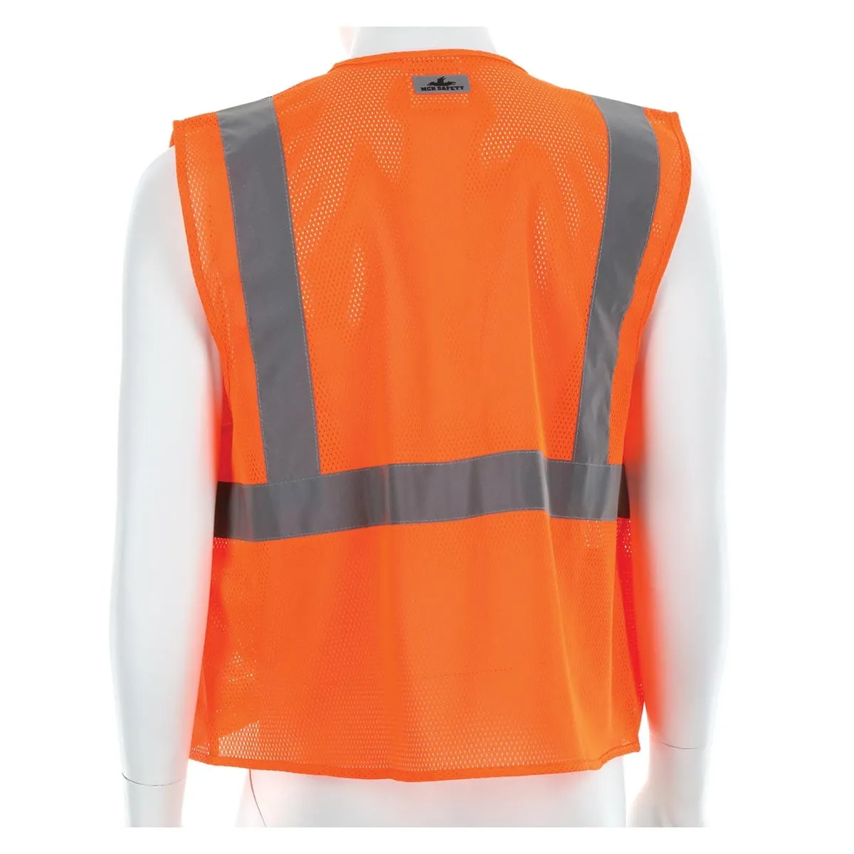 MCR Safety ANSI Class 2 Hi-Vis Recycled Materials Zipper-Front Vest