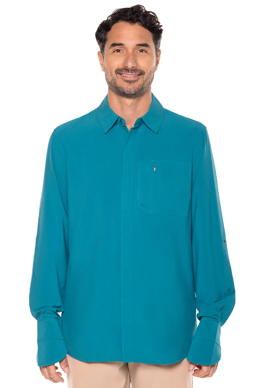 Men's Fiera Smart Shirt  |  Tahitian Teal Shadow Stripe