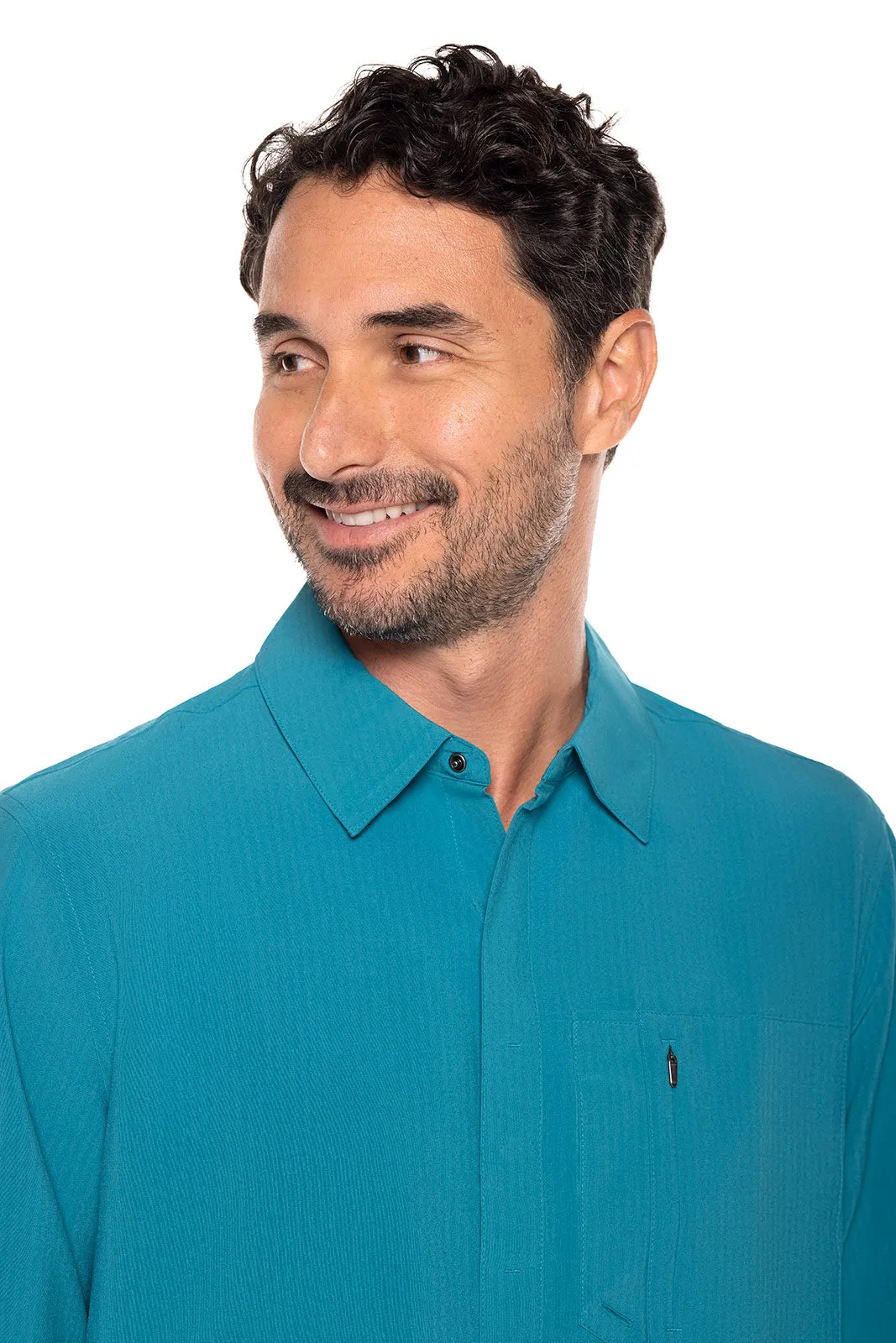 Men's Fiera Smart Shirt  |  Tahitian Teal Shadow Stripe