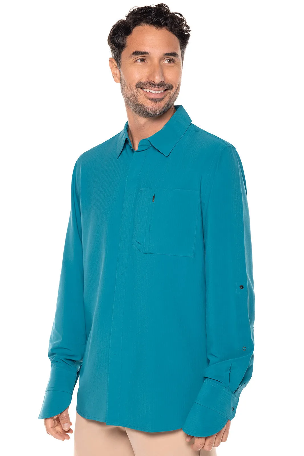 Men's Fiera Smart Shirt  |  Tahitian Teal Shadow Stripe