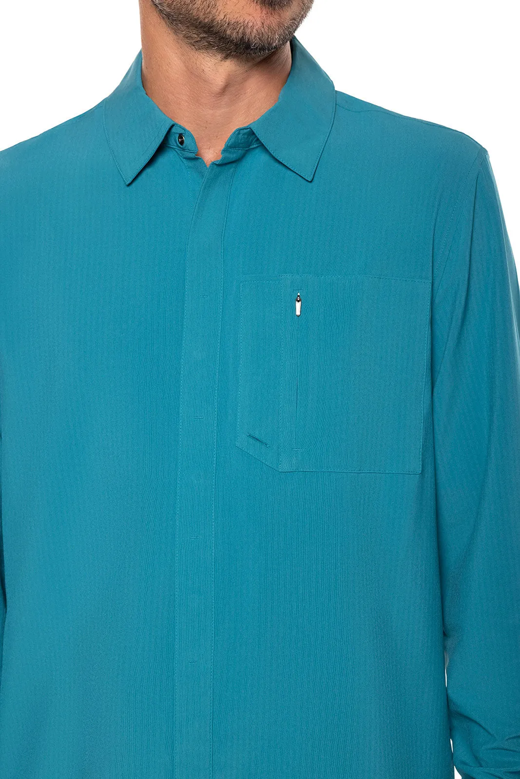 Men's Fiera Smart Shirt  |  Tahitian Teal Shadow Stripe