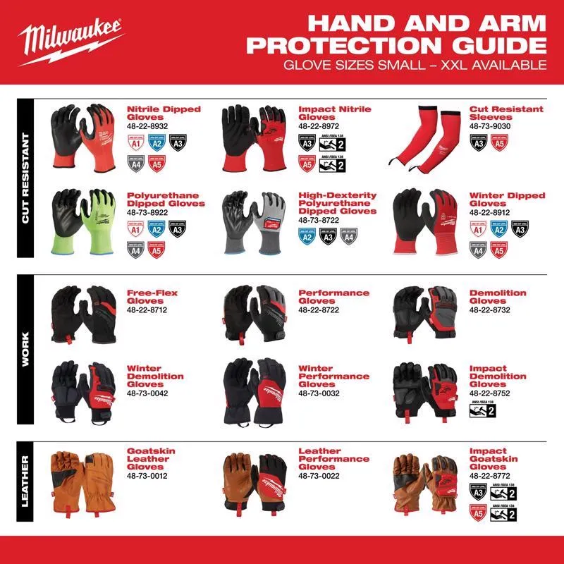 Milwaukee Free-Flex Work Gloves Red M 1 pair