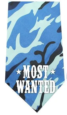 Most Wanted Screen Print Bandana Blue Camo