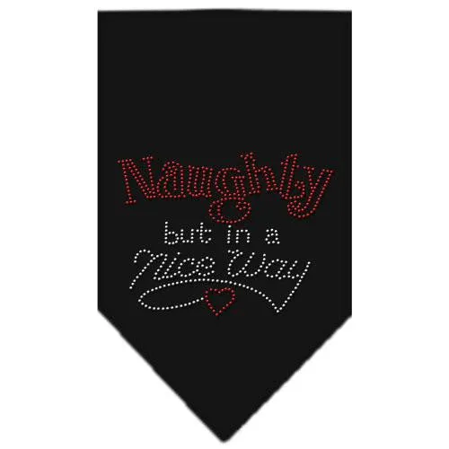 Naughty but in a Nice Way Rhinestone Bandana Black Small