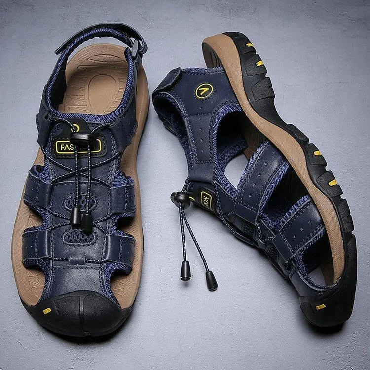 New Puls Size Men's Genuine Leather Sandals