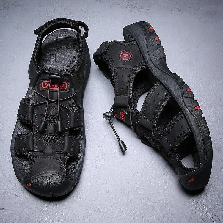 New Puls Size Men's Genuine Leather Sandals