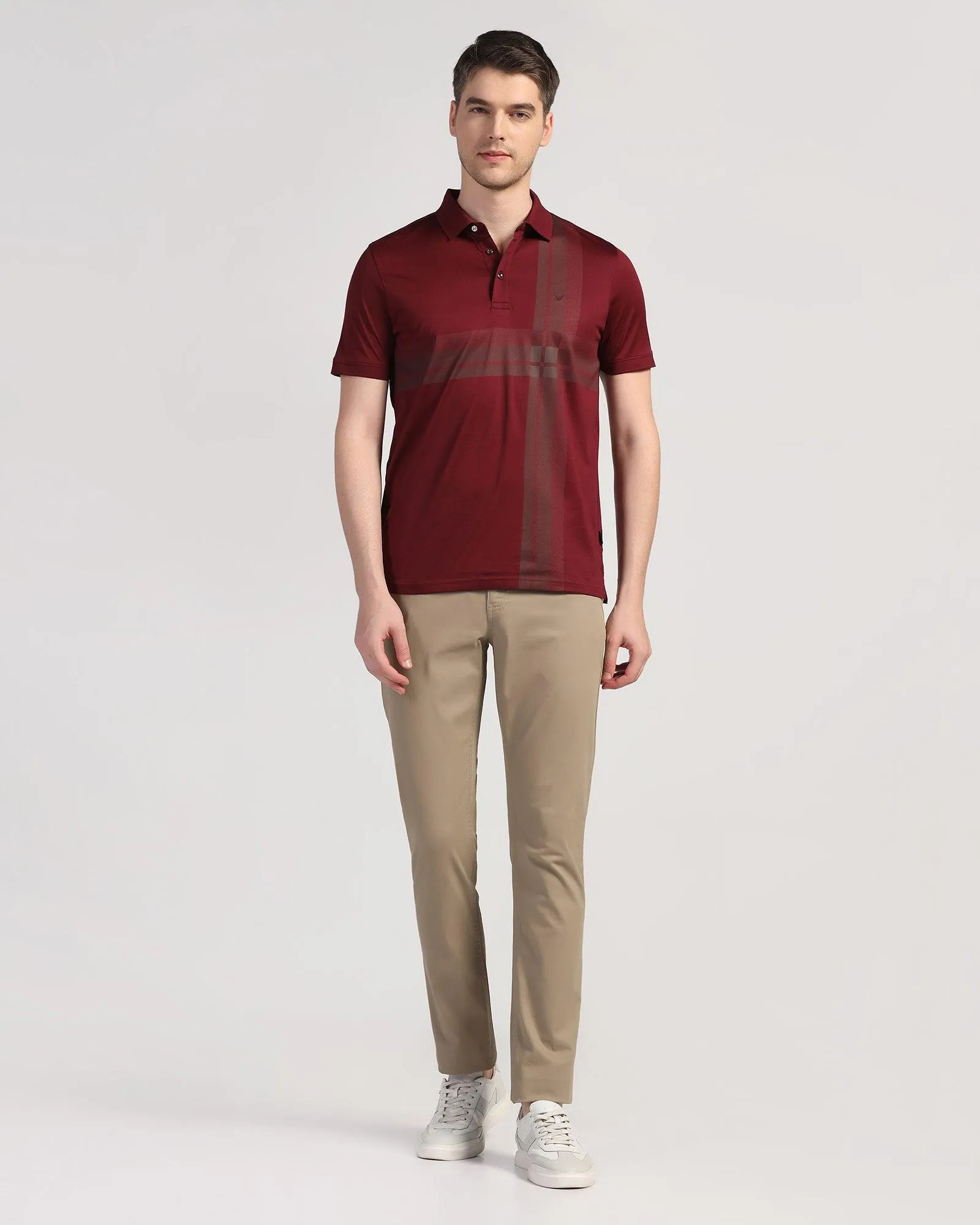 Polo Maroon Printed T-Shirt - Jaime