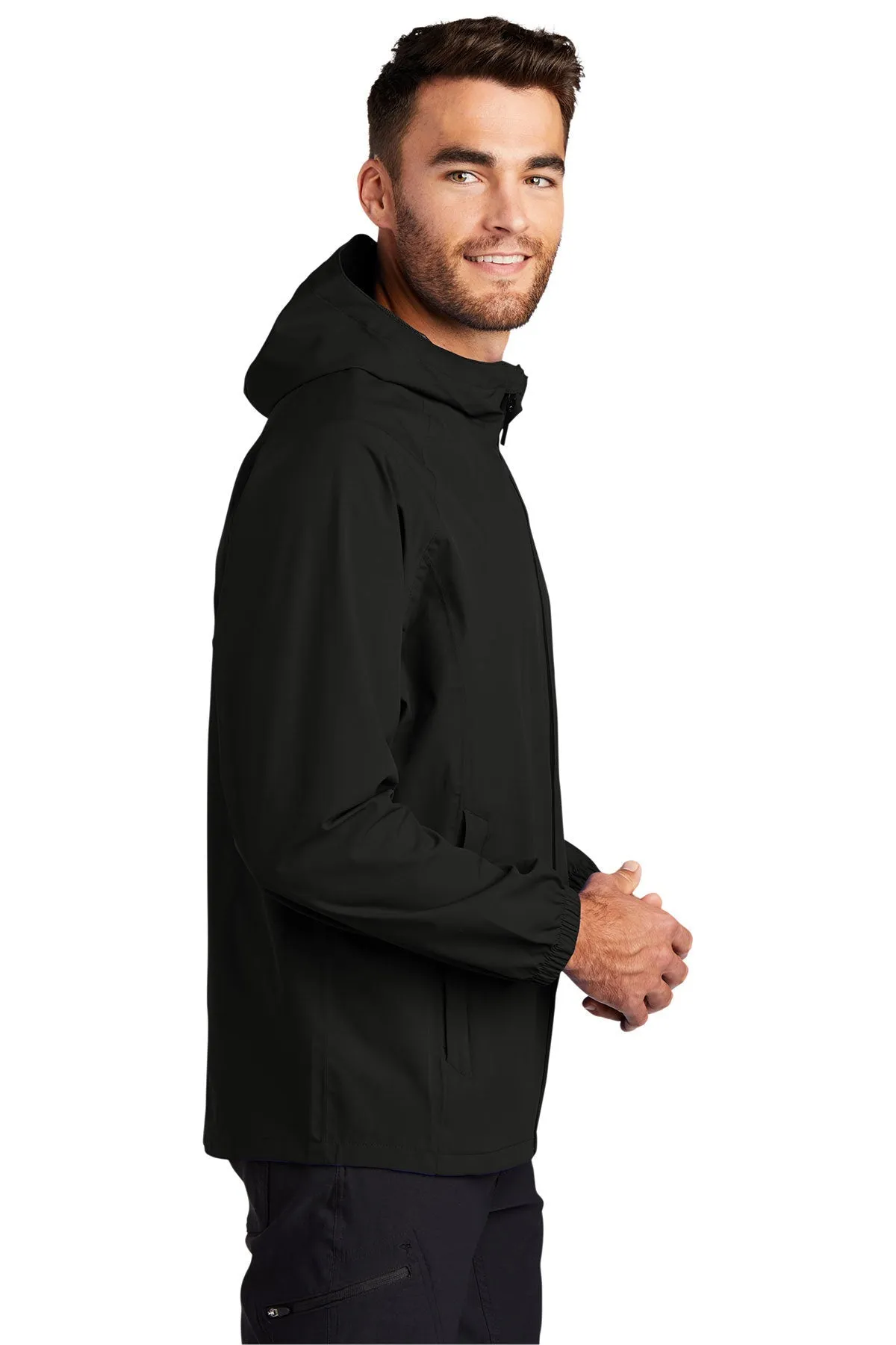 Port Authority Essential Branded Rain Jackets, Deep Black