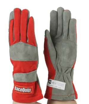 RaceQuip 351 Series 1 Layer Nomex Race Gloves - Red - Medium - 351013