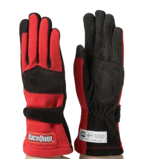 RaceQuip 355 Series 2 Layer Nomex Race Gloves - Red - Small - 355012