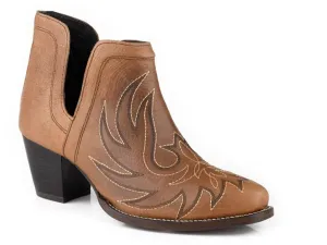 Roper Womens Rowdy Brown Leather Ankle Boots