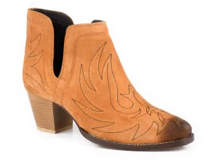 Roper Womens Rowdy Tan Suede Ankle Boots