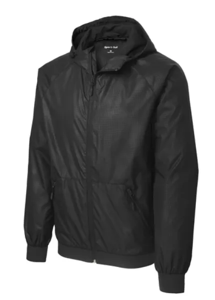 Sport-Tek® Embossed Hooded Wind Jacket