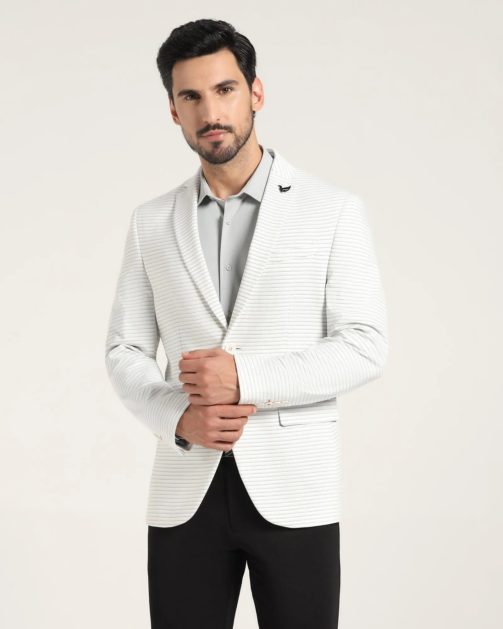 TechPro Formal Grey Striped Blazer - Edson