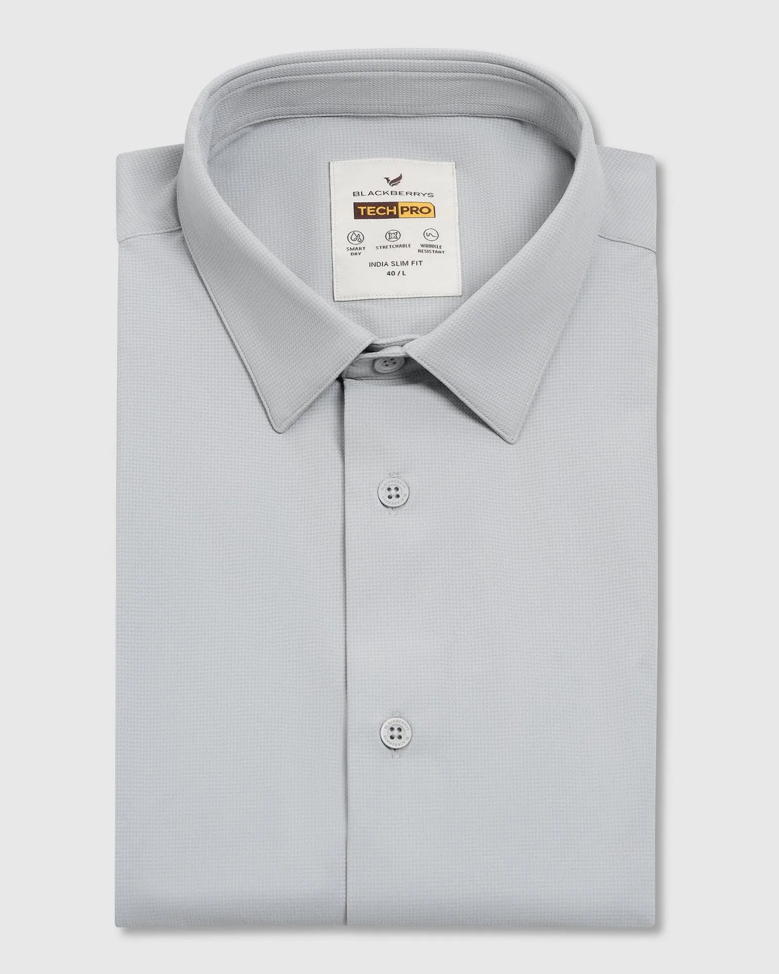 TechPro Formal Grey Textured Shirt - Poxet