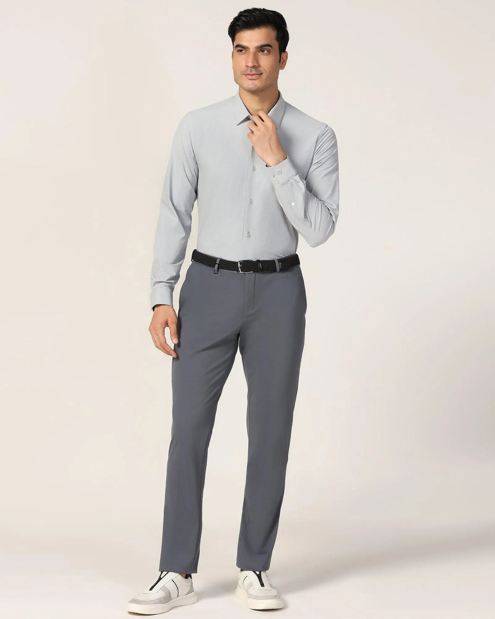 TechPro Formal Grey Textured Shirt - Poxet