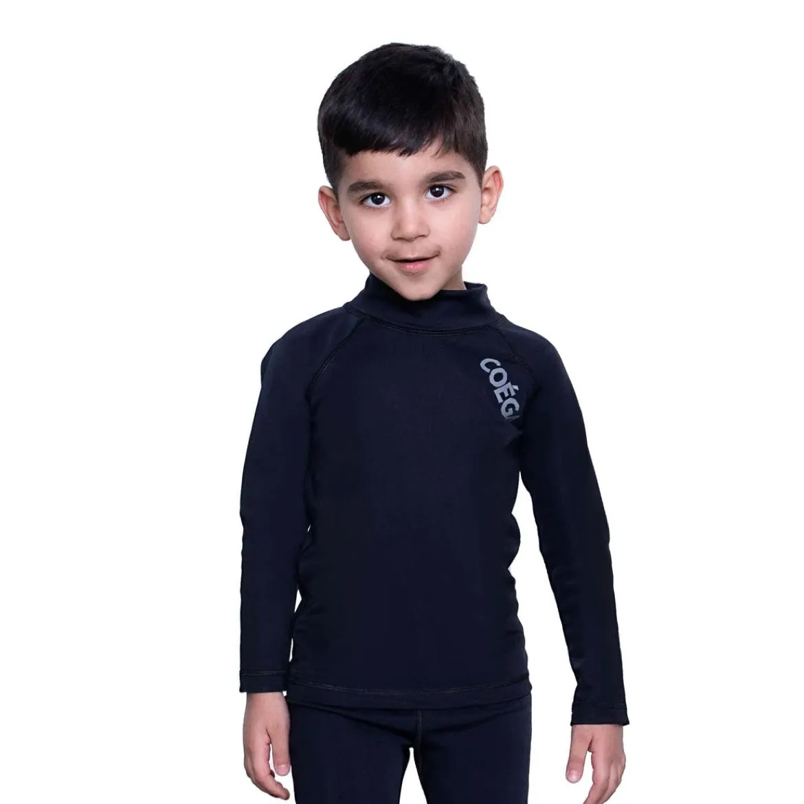 Unisex Kids Rashguard Long Sleeve Black Basic (Stnd)