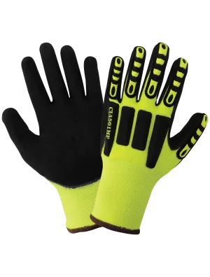 Vise Gripster® C.I.A. High-Visibility Double Mach Finish Nitrile Coated Impact Gloves with Cut, Impact, Abrasion, and Puncture Resistance - CIA501MF