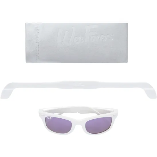 WeeFarers Polarized Sunglasses -  White w/ Purple