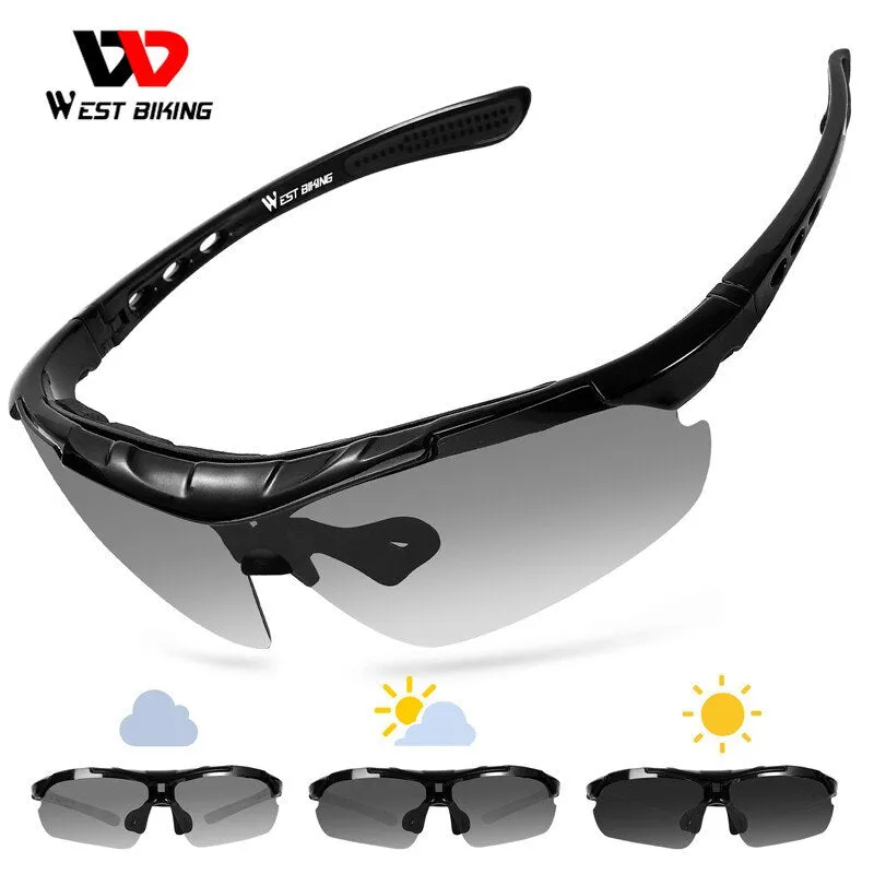 West Biking Unisex Semi Rim Acetate Photochromic Polarized Sport Sunglasses YP0703137