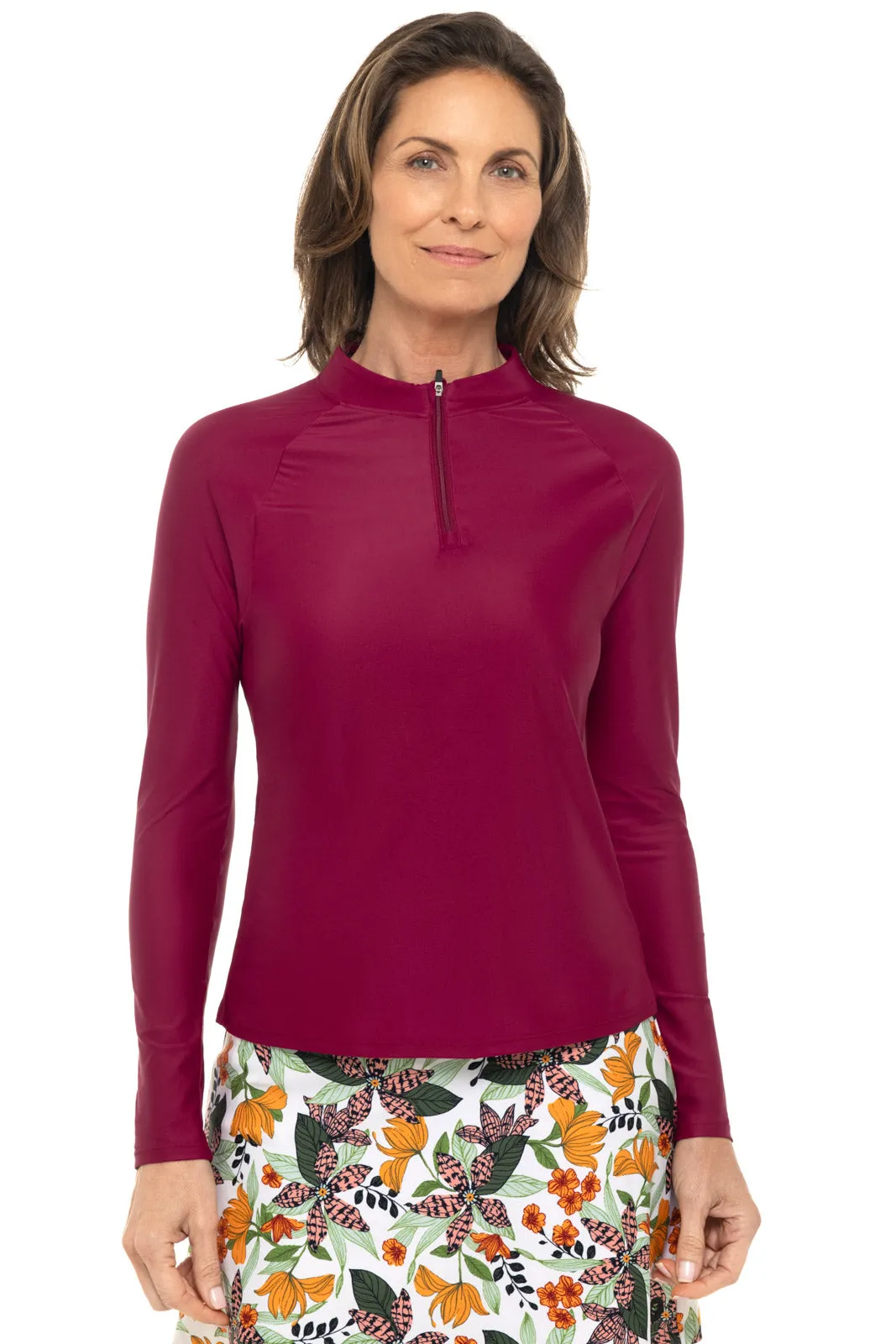 Womens Bal Harbour Long Sleeve Rash Guard  |  Red Crush