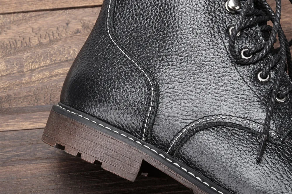 Yeknu 39-48 Genuine Leather Men Boots Luxury Super Warm Comfortable Brand Winter Boots Men #DX8101