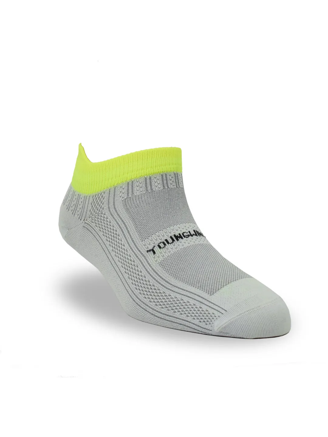 Young Wings Anti-Bacterial Dri-Fit Ankle Length Running Socks - Pack of 3 Pairs, Colour: Grey