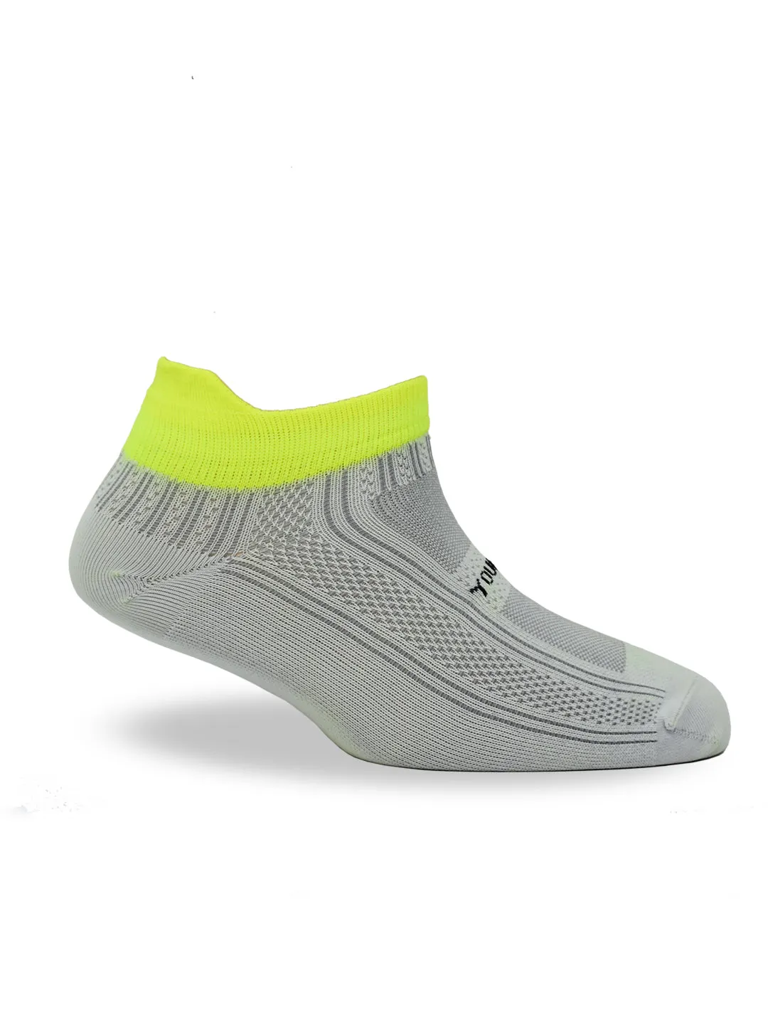 Young Wings Anti-Bacterial Dri-Fit Ankle Length Running Socks - Pack of 3 Pairs, Colour: Grey